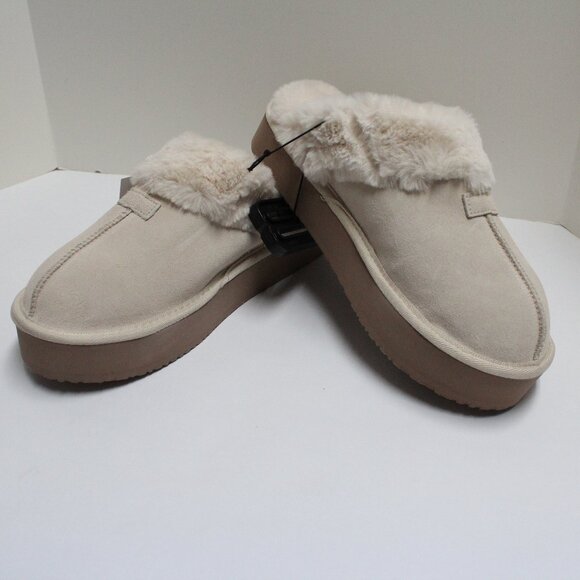 Joyspun Women's Size 9 Beige Platform Clog Slippers - Picture 4 of 12